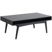 Mesa de centro Norsica Elmdome 105, Negro, 50x70x130cm, Diámetro: 0, Chapa de madera natural, Angular