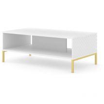 Mesa de centro surf 90x60 cm blanco mate fresado