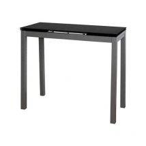 Pdcor - Mesa de cocina extensible Irene acabado negro, 85/135 x 40 x 76 cm (largo x ancho x alto)