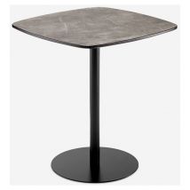 Ahd Amazing Home Design - Mesa de comedor de 70x70cm para restaurante y cocina efecto mármol color negro Mikee+