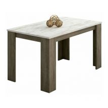Homesouth - Mesa de comedor Berta 140 Trufa - Cañón blanco 140cm (ancho) x 75cm (alto)