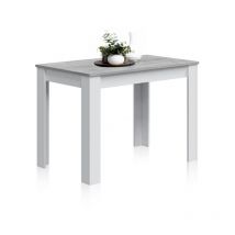 Habitdesign - Mesa de comedor Cloe Blanco - Cemento 109cm (ancho) x 78cm (alto)