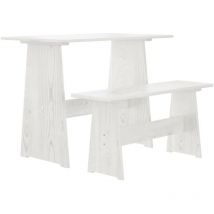 Rubberskin - Mesa de comedor con banco reine madera maciza de pino blanco vidaXL