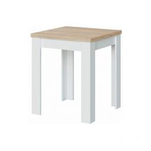 Venditadimobilionline - Mesa de comedor cuadrada Livre Blanco Artik (Blanco Mate) - Roble Canadian Medidacerrada:67cmMedidaabierta:134cm (ancho) x