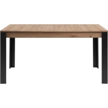 1000brico - Mesa de comedor extensible de 150 a 200 cm, acabado roble artisan y negro - tolosa