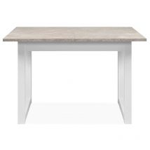 Finori - Mesa de comedor extensible - travertino y blanco L120-160 cm - houston