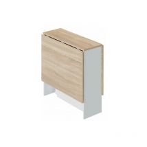 Venditadimobilionline - Mesa de comedor Fly Blanco Artik (Blanco Mate) - Roble Canadian 77cm (ancho) x 78cm (alto)