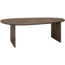Mesa de centro de madera maciza en tono nogal de 200cm