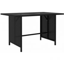 Furniture Limited - Mesa de jardín de ratán sintético negro