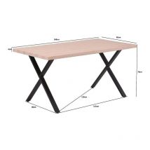 Romo - Mesa de Cocina, Mesa de Comedor Marrón Rectangular para el Hogar 160x90x76 cm, Marchena