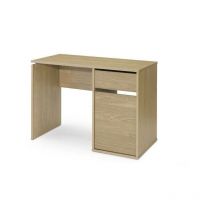 Mesa Escritorio Burgos 5210TOPKIT Mesa de Ordenador pequeña con cajon y puerta Medidas: 74x100x50 cm roble