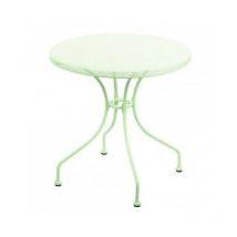 Mesa de exterior redonda de hierro forjado netty Verde diámetro 70x h71 cm