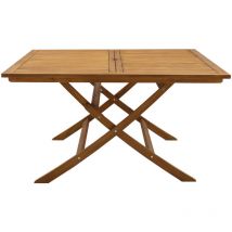 Miliboo - Mesa de jardín cuadrada plegable de madera maciza 140 cm santiago