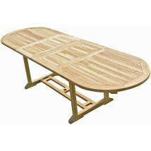 Mesa de jardín de madera de teca HENUA 10/12 personas