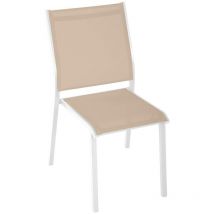 Silla de jardín apilable essentia lino y blanco - Hespéride