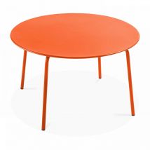 Mesa redonda de jardín de acero naranja de 120 x 72 cm - Palavas