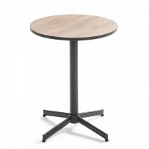 Oviala - Mesa de jardín bistro redonda de cerámica con efecto madera ø60 x 72cm - Tivoli