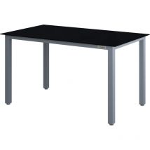 Casaria - Mesa de jardín de aluminio para 4 personas 90x90x75 cm Ajustable en altura Cristal de seguridad de 5 mm Resistente a la intemperie Mesa de