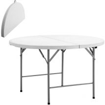 Lolahome - Mesa Plegable, de acero Anticorrosión y hdpe (De ø 122x74 cm). Resistente, fácil transporte, fácil Montaje. Ideal Acampadas, Picnic,