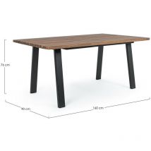 Hellin - Mesa de jardín de madera natural Oslo