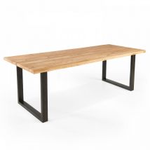 Mesa de comedor de madera con bordes irregulares de 240 x 95 x 75 cm- 240 x 95 x 75 cm