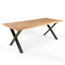 Mesa de comedor de madera con bordes irregulares de 160 x 95 x 75 cm- 160 x 95 x 75 cm