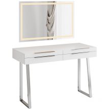 Tocador Alexia, Blanco, 120 cm con espejo led, Vicco