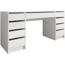 Arredamento1 - Mesa de oficina Comfivo 401, Blanco brillante + Blanco, Con cajones, Número de puertas: 0, Número de cajones: 0, 76x154x55cm