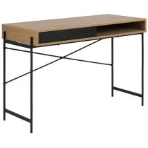 Arredamento1 - Mesa de oficina Norsica 369, Roble salvaje, Con puertas, Número de puertas: 0, Número de cajones: 0, 75x110x50cm