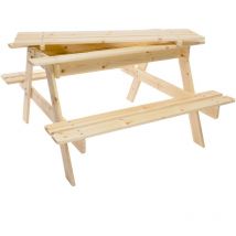 Mesa de picnic infantil con caja incorporada para jugar - 90x90xA50 cm Timbela M010-1