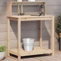 Mesa de plantación con estantes madera pino 82,5x50x109,5 cm