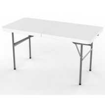 So-tech - Table Pliante Transportable, Table en Plastique Robuste, 124 x 61 cm, Blanc, Pliable en deux, Matériau: hdpe - Blanc