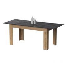 Mesa de Salón Comedor extensible Color Roble Gold y Gris Oscuro 140-195x80x77 cm