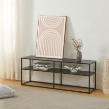 Mesa de Tele Solund con 2 estantes acero 120x30x46 cm - Negro [en.casa]