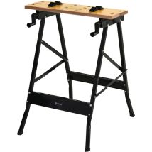 Durhand - Mesa De Trabajo Plegable Multiusos Con Abrazadera Hierro Mdf 60,5x62,5x78,5 Cm