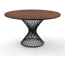 Oresteluchetta - Mesa efecto madera acabado nogal cm. Alto 75 x ø 137