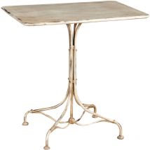 Biscottini - mesa en acabado antiguo blanco de hierro forjado
