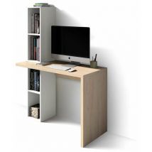 Mesa estudio Mod-Helsinki acabado roble/blanco, 52 x 106 x 149 cm (fondo x ancho x alto)