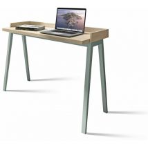 Herdasa - Mesa estudio Mod-Nairobi acabado roble/verde, 47 x 110 x 81 cm (fondo x ancho x alto)
