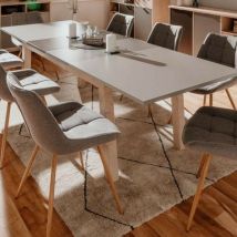 Toscohome - Mesa extensible 160x90 roble y gris - Epik 50A