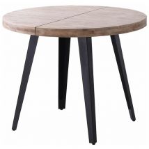 Adec - Mesa extensible Berg roble honey patas negras 76 cm(alto) 100cm(ancho) 100-140-180 cm(largo) Color roble honey - negro