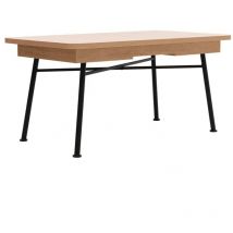 Mesa extensible de 160 a 198 cm, decoración roble y negro - NALA