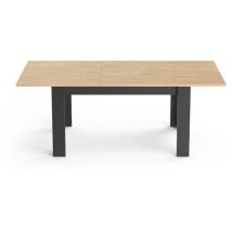 Demeyere - Mesa extensible de 160 a 200 cm con decoración de roble Hamilton y negro mate - craft