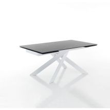 Oresteluchetta - Mesa extensible de cerámica de mármol negro cm.H.75xP.90xL.160/200/240