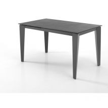 Oresteluchetta - Mesa extensible de cristal acabado roca cm. Al.76xP.80xL.130/180