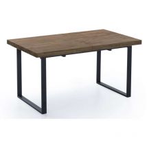 Adec - Mesa extensible Natural de estilo Industrial Roble American/Negro 76 cm(alto)140-180 cm(ancho)80 cm(largo)