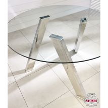 Sololed - Mesa fija de vidrio templado transparente 120x75h cm