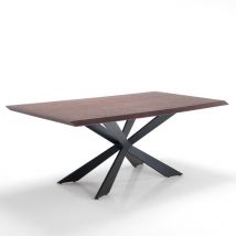 Oresteluchetta - Mesa fija imitación madera negra cm. Al.76 x P.100 x L.200