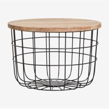 Sklum - Mesa de centro redonda en madera de mango y acero (Ø62 cm) Ket