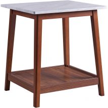 Mesa lateral de Salón Cuadrado Mármol Falso Madera Kingston Teamson Home VNF-00077